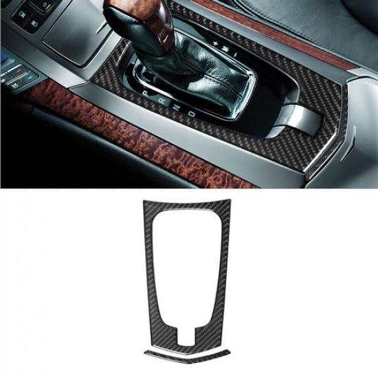 2Pcs For 2008-13 Cadillac CTS Carbon Fiber Interior Gear Shift Cover Trim