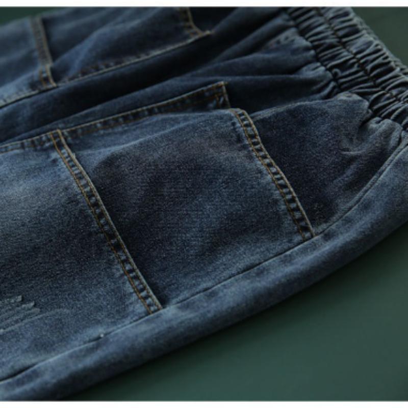 Женские джинсы повседневные весна-осень свободные джинсы перекрестные брюки женские винтажные шаровары длиной до щиколотки шаровары