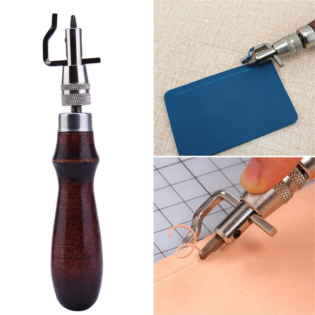 7 1 Leather Groover Tool Leather Cutting Knife Set Wooden Handle Adjustable