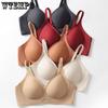 Seamless Bra Women's Smooth Perforated and Breathable Underwear Gathering Bra Comfortable Frameless Bra Push Up Bra