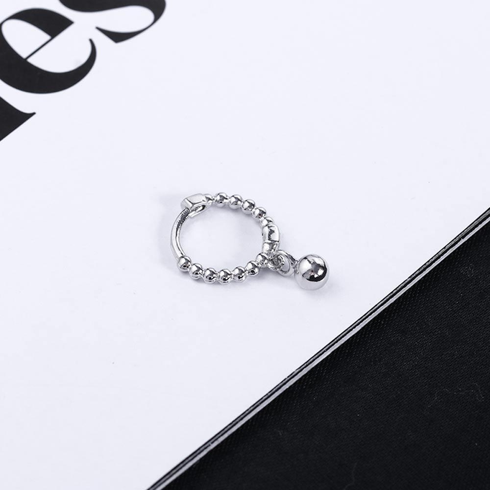 Simple Temperament Beads Korean Copper Fashion Jewelry Stud Earrings Ear Buckle Hoop Earrings