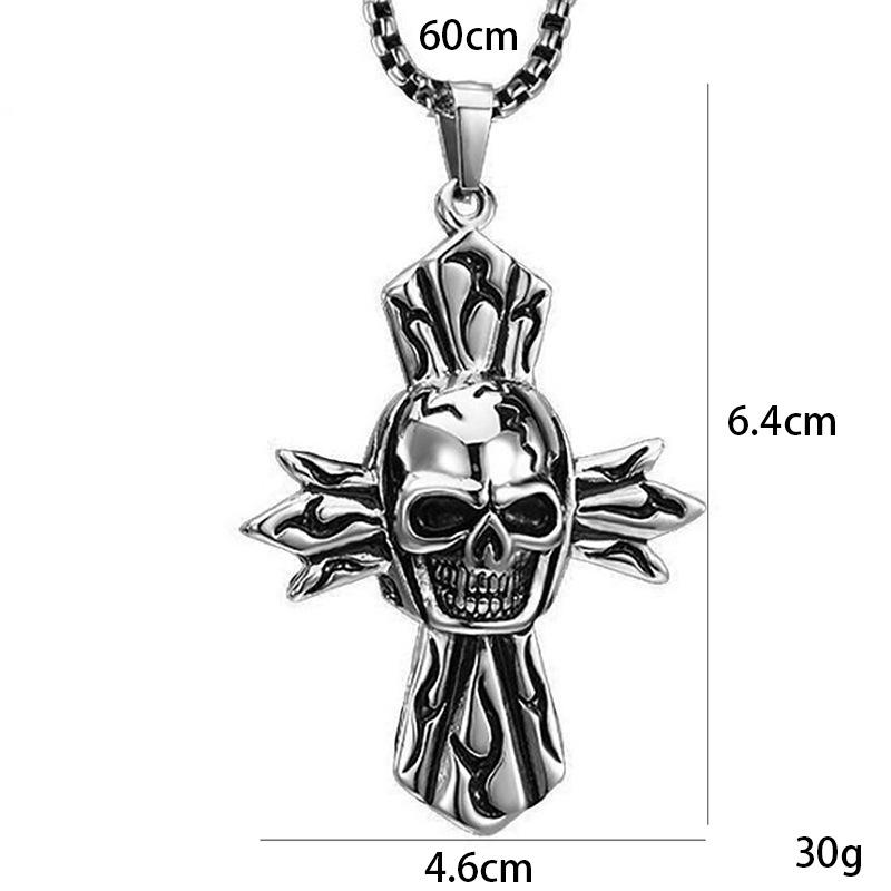 Нержавеющая сталь Мужские ювелирные изделия Панк Готический Череп Подвеска Винтажное преувеличенное ожерелье Череп Ювелирные изделия