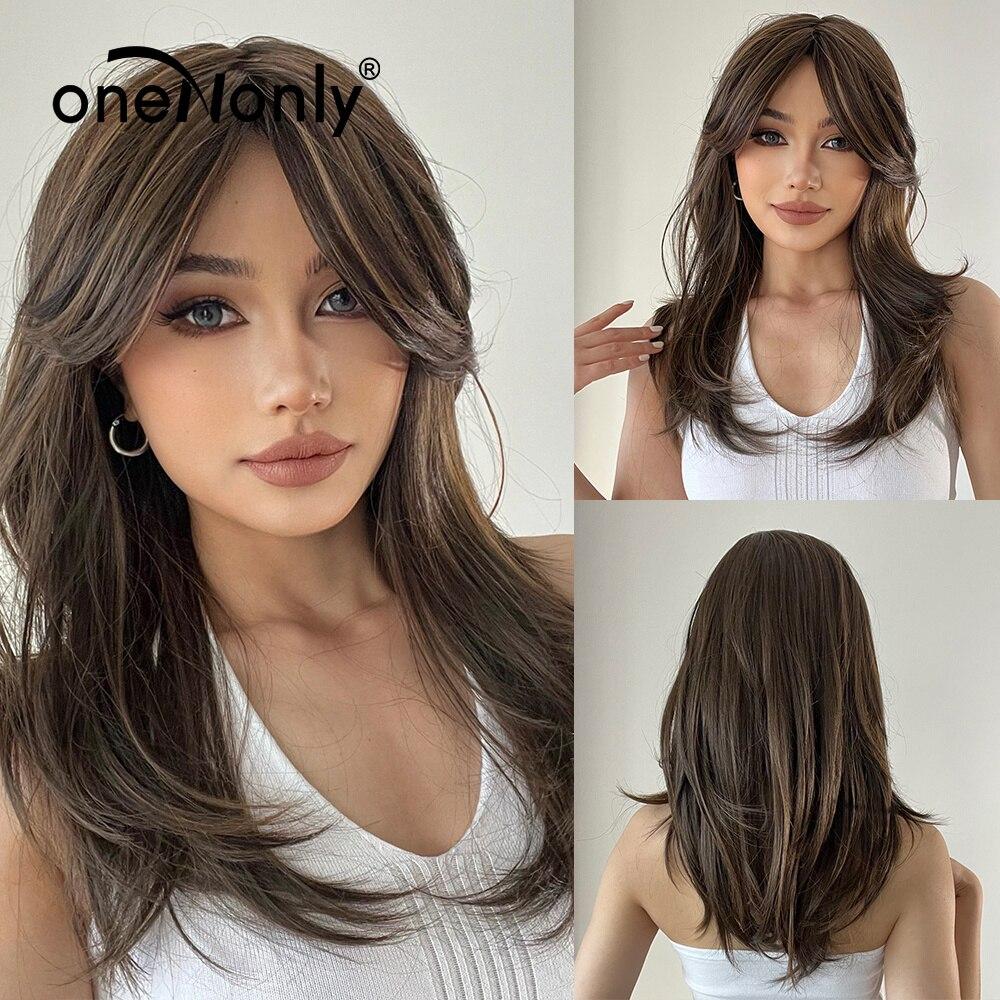 Long Straight Blonde Wig Bob Synthetic Wigs for Women Lolita Party Natural Wigs High Temperature Hair