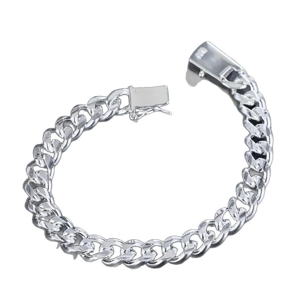 TEMU Европейский и американский 10-мм кубинский браслет-цепочка с квадратной пряжкой для мужчин