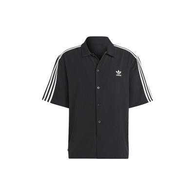 Originals X Home Of Classics Полосатая рубашка с логотипом и короткими рукавами Мужские топы Черные HS2074