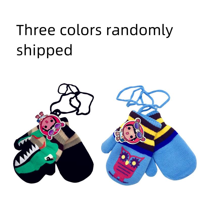 Зимние детские перчатки Dualswish, теплые варежки, детские перчатки с длинными пальцами для детей 2–5 лет, детские перчатки с подвесным воротником