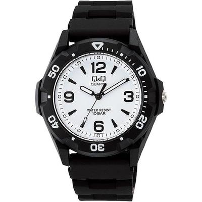 Мужские часы Citizen Sports 10 ATM Водонепроницаемые Черные Q&Q VR44-002, Ударопрочные,