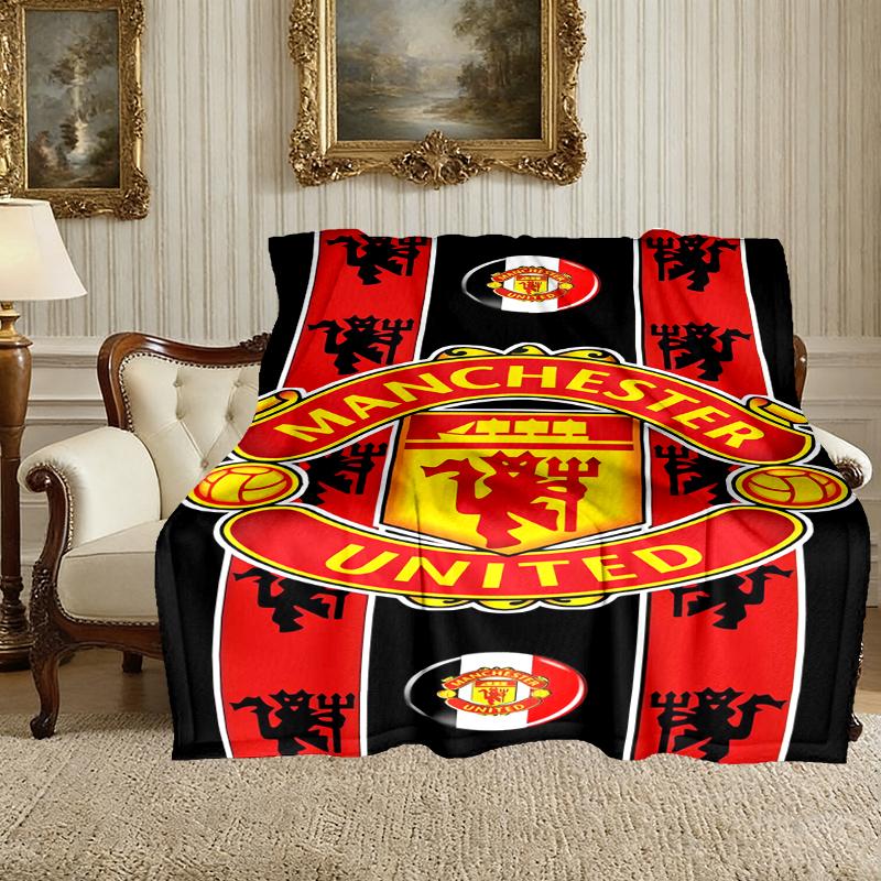 1pc Manchester United Manchester City Blanket, Super Cozy Printed Home Blanket, All-Season Warmth