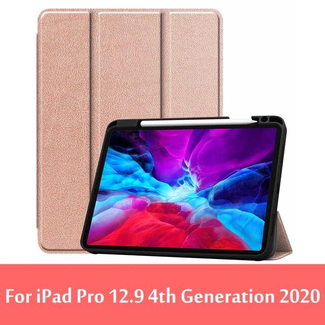 Магнитный тройной чехол для iPad Pro 12.9 2020, чехол с функцией автоматического сна/пробуждения 4-го поколения Funda