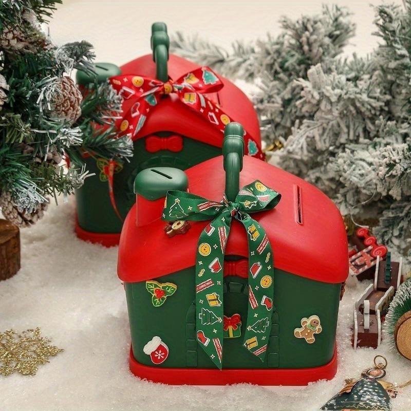 Коробка на Сочельник Свинка-копилка для Рождества Коробка для хранения Конфетница Коробка-яблоко на Сочельник Рождественский Новогодний Подарок Декор для дома