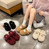 Fur Slippers for Women Warm Baotou Solid Women's Shoes New Autumn Winter Outside Wear Casual Mules Half Slippers Cotton Shoes