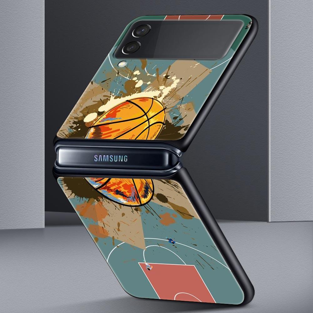Чехол для телефона Samsung Galaxy Z Flip 3 4 5 складной мобильный чехол жесткий ПК черный чехол защитный чехол баскетбольная корзина номер
