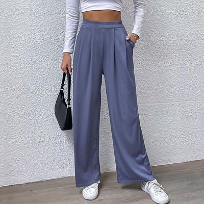 Женские модные повседневные однотонные брюки с высокой талией и принтом, брюки и капри