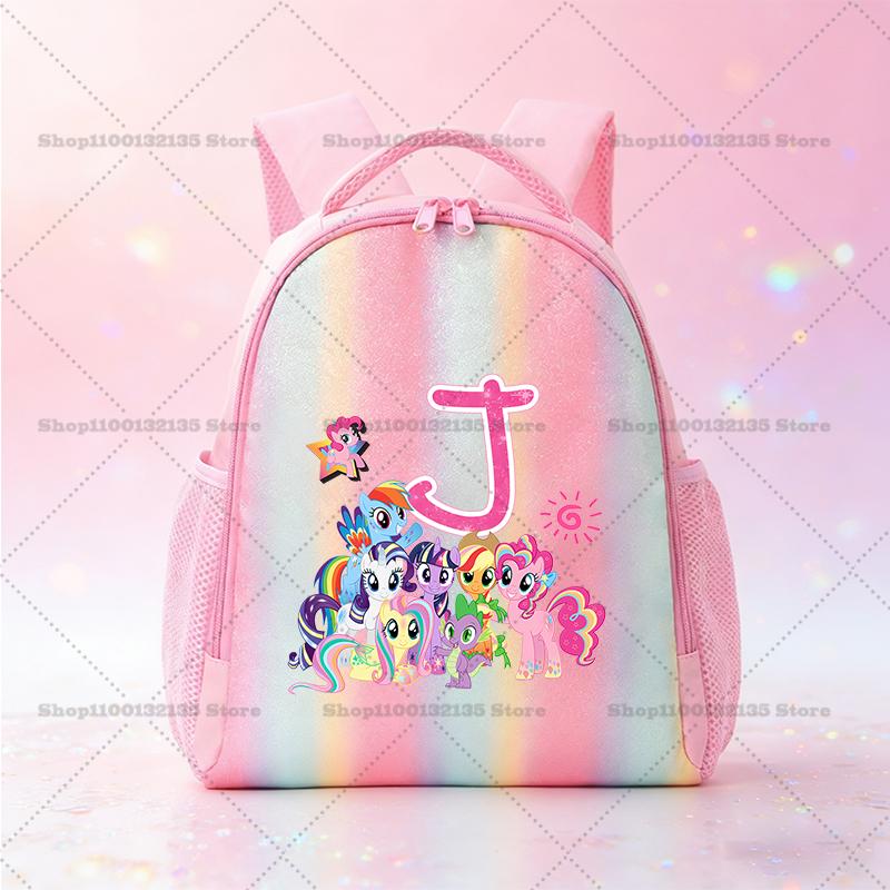Школьный рюкзак My Little Pony Кавайный Аниме-рисунок Розовый рюкзак Начальная школа Детский сад Мультяшный Блестящий Рюкзак для книг Канцелярские принадлежности Подарки Удобный для детей