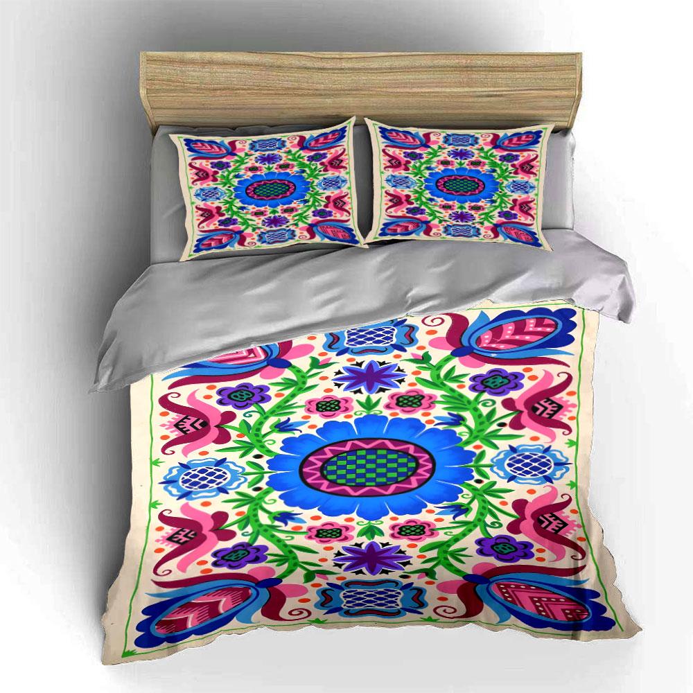 Floral and geometric design. Bedding sets Duvet cover sets Duvet covers Pillowcases(1 * Duvet Cover 2 * Pillowcases without duvet insert)