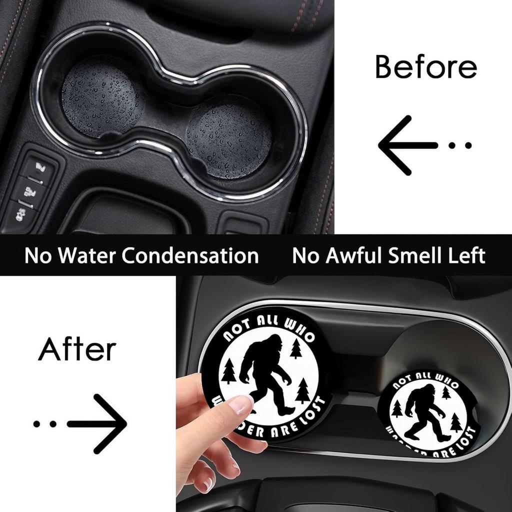 Car Coasters for Cup Holders,2 PCS Universal Non-Slip Black Leopard Print Car Coasters,2.75" Rubber Mat,Leopard Cars Accessories Cup Drink Holder