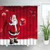 3D Красный Санта Рождество Ванная Душевая Штора Новогодняя Вечеринка Рождественский Настенный Декор Водонепроницаемый Полиэстер Шторы для Ванны
