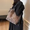 Сумка Commuter с леопардовым принтом, большая вместимость, женская сумка через плечо, студенческая сумка-тоут