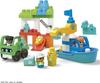 MEGA BLOKS Зеленый городок, очищающий море с помощью лодок и грузовиков, набор кубиков, развивающие и обучающие игрушки для детей от 1 года и старше, зеленый HPB49