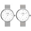 Pair Watch Watch Pair Silver Simple Brand KLON PASS TIME ELFIN 38mm -SILVER MESH-