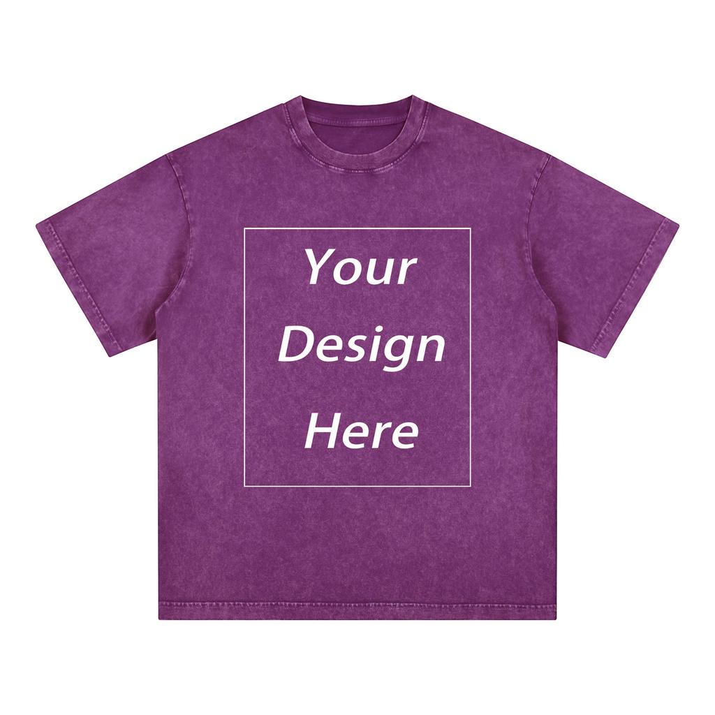 Футболка унисекс с коротким рукавом, 100% хлопок, плотность 220 г/м², кислотная стирка, индивидуальный узор