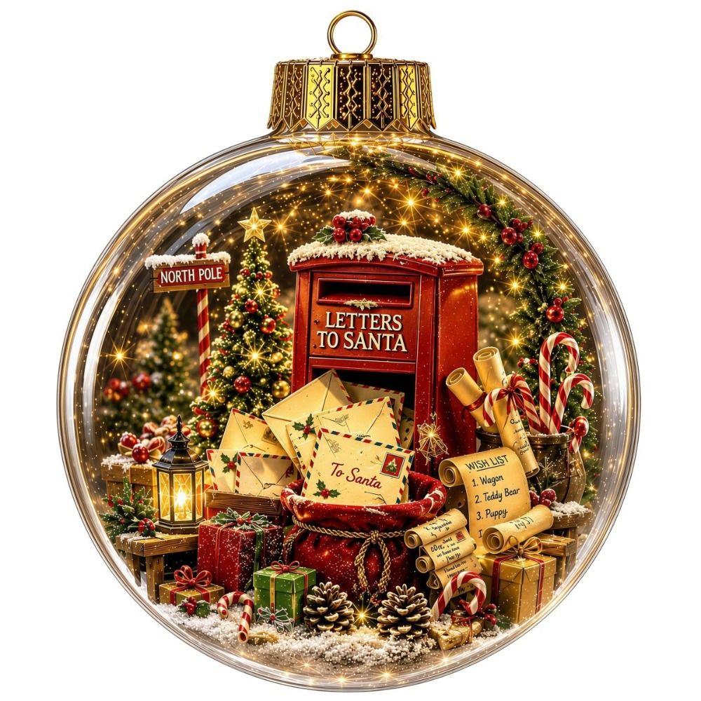 with Light Christmas Ball Ornament Acrylic Material Holiday Tree Pendant Holiday Decoration