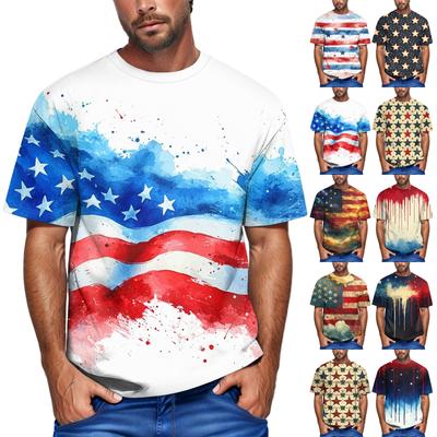 Летняя мужская популярная футболка с круглым вырезом и коротким рукавом с принтом