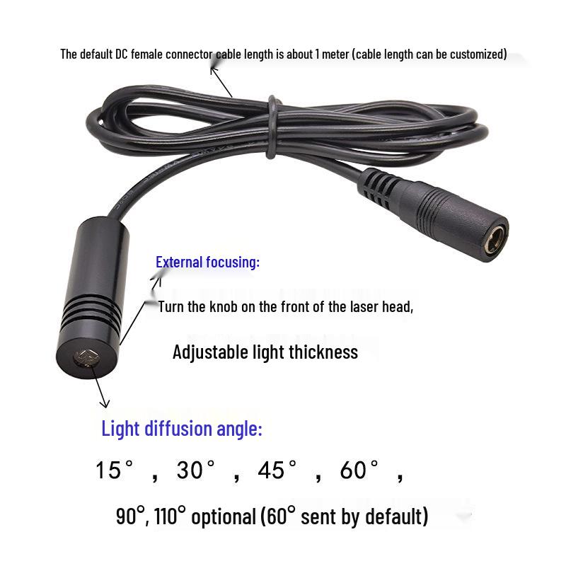 12x40mm 5mW 635nm Red Laser Module with Crosshair Line and External Focusing