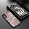 Магнитный чехол для телефона с мраморным узором для Samsung Galaxy A37 A17 A56 A36 A55 A35 A26 A16 A25 A15 A54 A14 A34 Акриловая задняя крышка