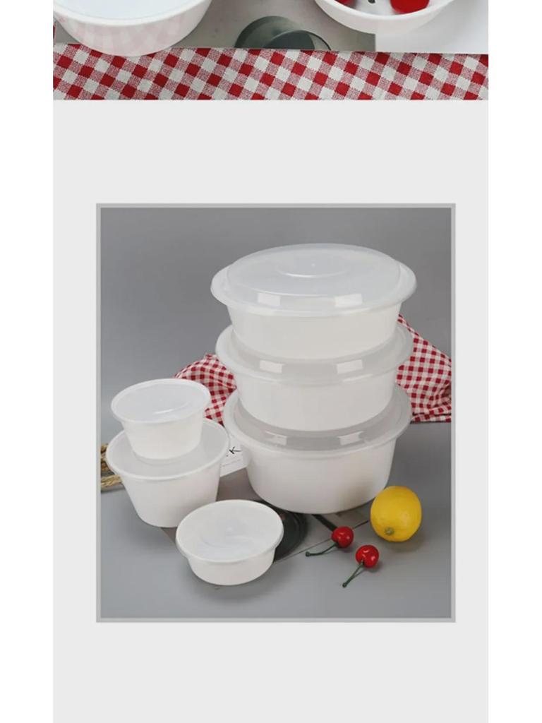 Thickened Milky White Disposable Round Lunch Box with Lid - Perfect for Takeaway and Snail Noodle Soup, Free Shipping