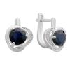 Silver Earrings with Natural Sapphire 3.622ct, Cubic Zirconia (2178712)
