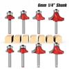 Woodworking Bearing Round Corner Cutter Trimming Machine Cutter Head Chamfering Slotting Engraving Woodworking Cutter Gong Cutter 1/4 Handle 6 Handle