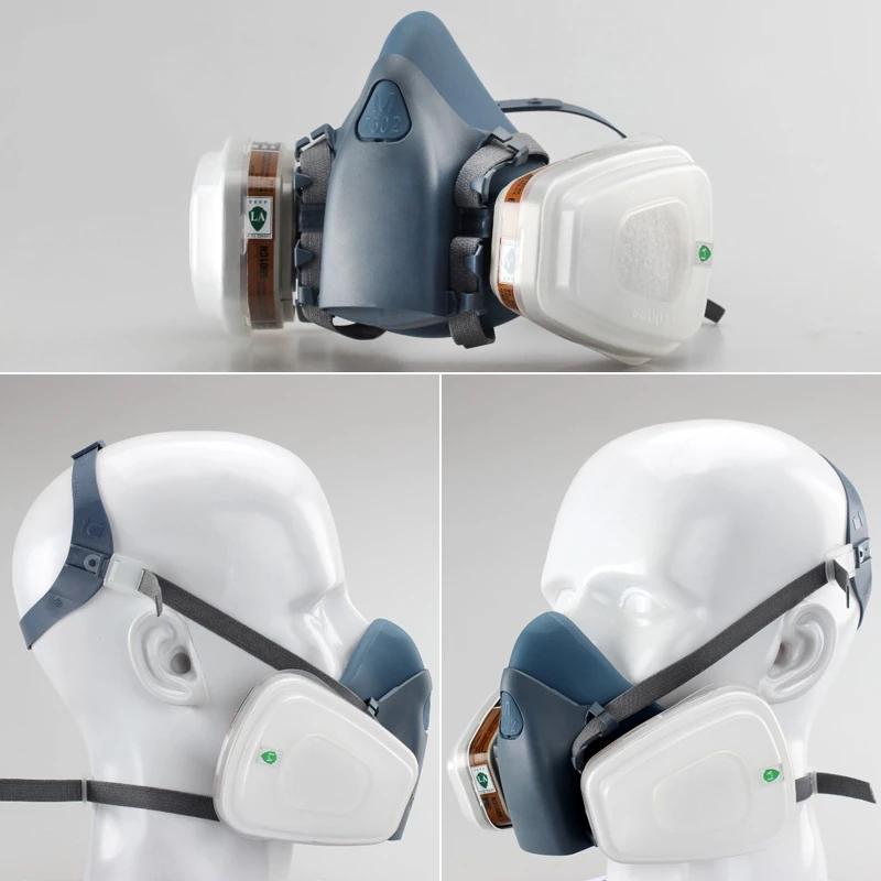 7502 Респираторная маска Защитная маска Промышленная окраска Спрей Пыль Противогаз с 501 5N11 6001CN Химическая полумаска для лица