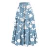 Women's Ruffled Spring Casual Long Skirt Plain Color Skirt Retro Pleated Skirt