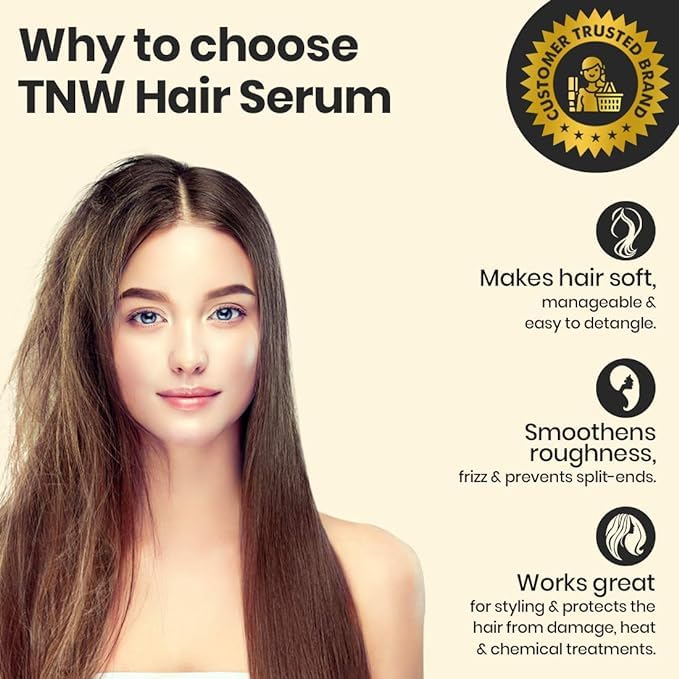 TNW-The Natural Wash Сыворотка для волос с черным тмином 100 мл | Обогащена пажитником и эфирными маслами | Для вьющихся и поврежденных волос | Гладкое шелковистое прикосновение и в