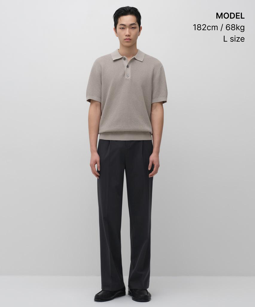 MUSINSA STANDARD Crocheted Knitted Polo Shirt [Mushroom]