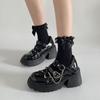 Fashion Gothic Style Shoes Platform Lolita Shoes Female Chain Heart Buckle Mary Janes Shoes High Platform Shoes Women's Punk Shoes Y2K