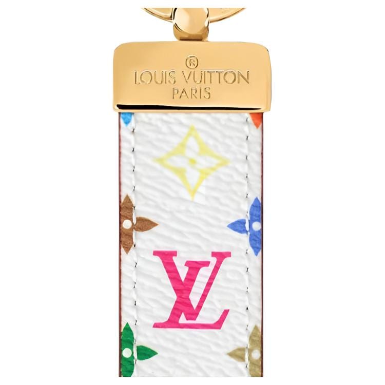 LOUIS VUITTON Takashi Murakami Collaboration DRAGONNE Monogram Canvas Keychain Bag Accessory Women's White M03730