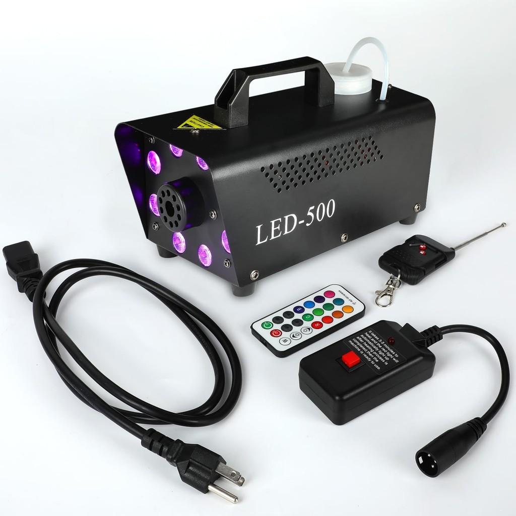 8 LED 500W KTV Stage Lighting Effect Atmosphere Equipment Adjustable Color Smoke Machine Small Halloween Fog Machine