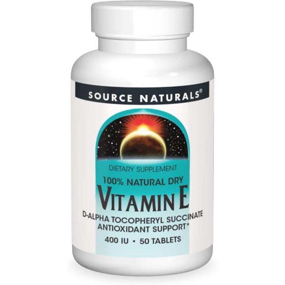 Source Naturals Витамин E 400 МЕ Жирорастворимый Антиоксидант 50 Таблеток