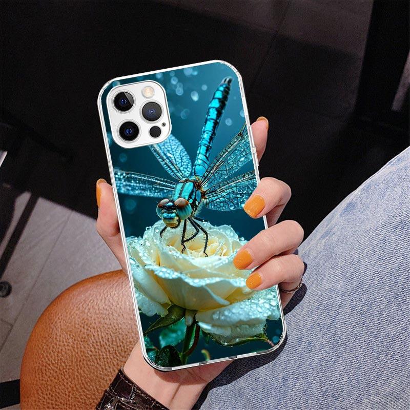 Красивый чехол для телефона с принтом Стрекозы для энтузиастов Для iPhone 17 Air 16 Pro Max 16E 15 + 14 Plus 11 12 13 Mini 7 8 SE Подарок Печатная крышка F