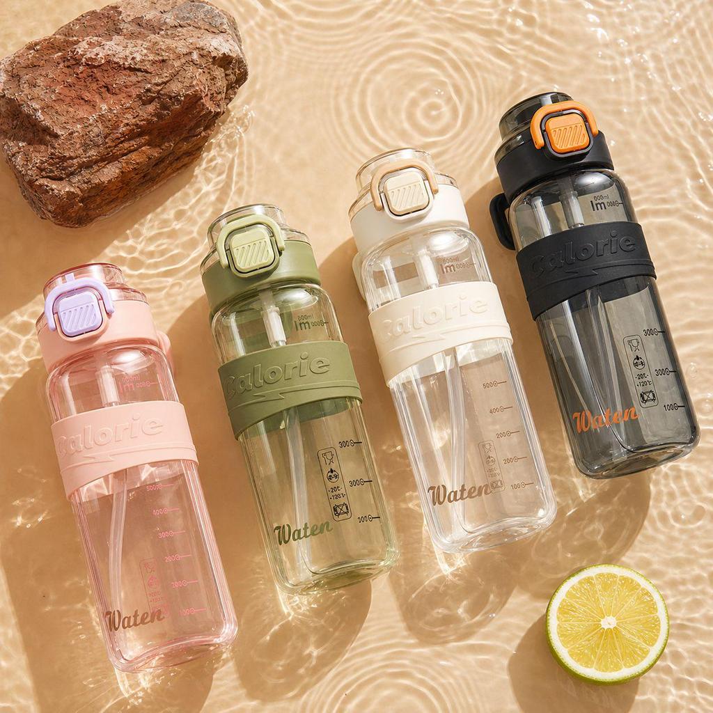 Large Capacity Outdoor Sports Straw Water Cup - Portable Handheld Flip-Top Design