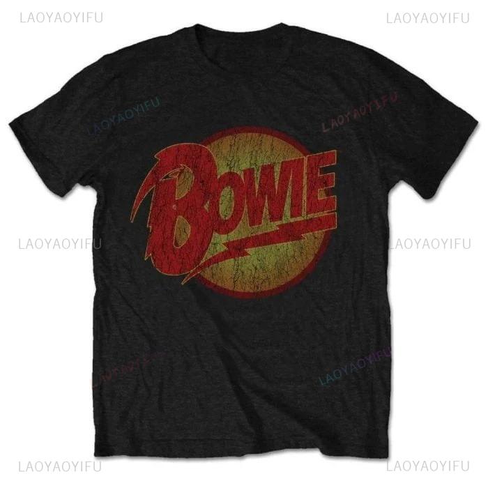 David Bowie Lightning TShirt Mens Rock Hipster Tee Perfect for Fans Who Love Glam Rock Art Iconic Lightning Design Tshirt