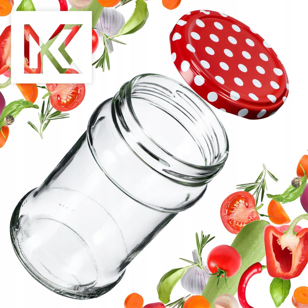 KADAX Seno Preserve Jars 315ml 10pcs 66mm + Lids "Red Peas"