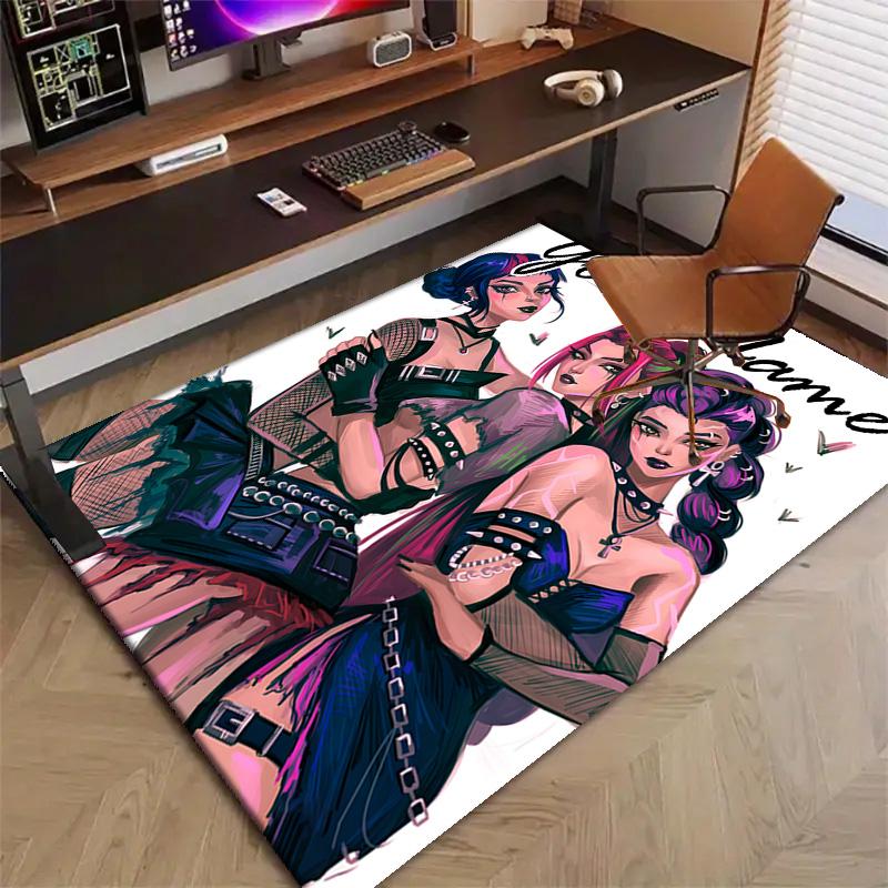 Custom KPop Demon Hunters Mat Personalized Name, Polyester Washable Indoor Entryway Rug, Gift for Christmas, Easter, Thanksgiving Day