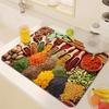 1pc Rubber Kitchen Seasoning Printed Dish Drying Mat - Non Slip, Absorbent, Placemat Drainer Pad for Home Decor Space Saving