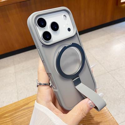 Магнитный чехол для телефона с подставкой для IPhone 17 Air 16 14 15 13 Pro Max 12 Чехлы Защитная крышка Apple с мягким силиконовым кольцом