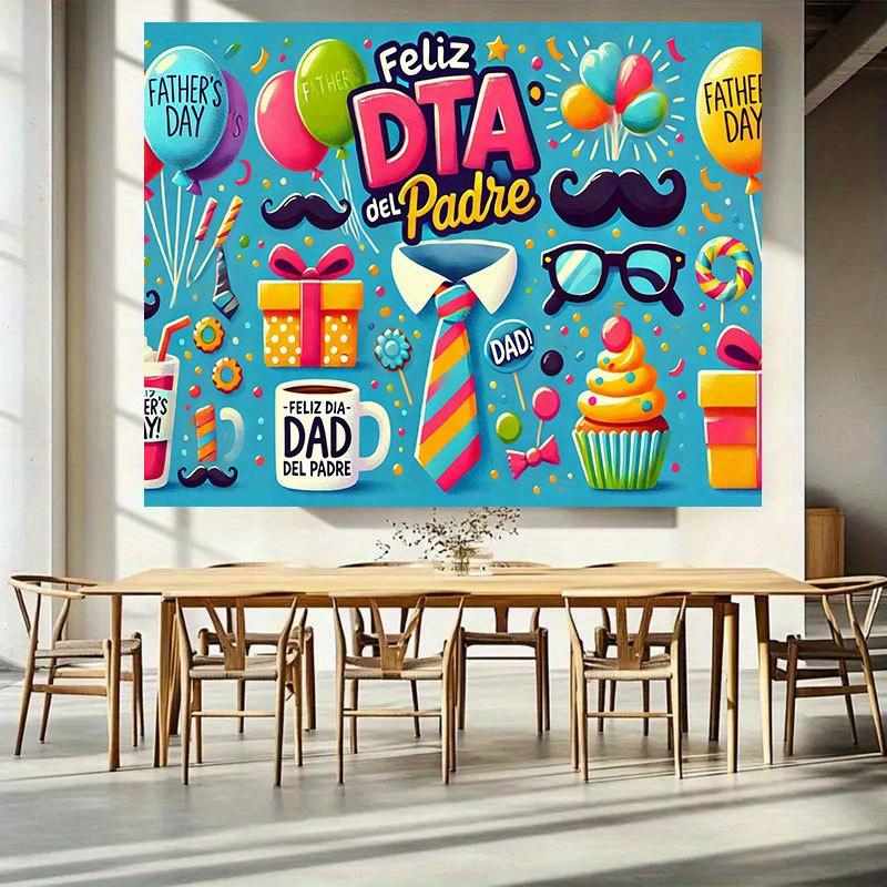 1 item, festive Father's Day pattern party banner, graduation celebration background cloth