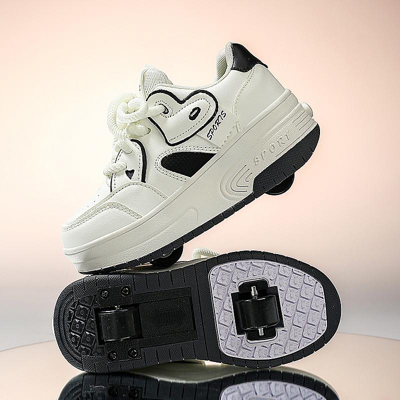 Детские кроссовки на колесах Четырехколесные спортивные ботинки Колесные ролики Съемные Студенческие роликовые кроссовки Обувь