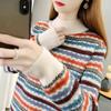Half Turtleneck Thickened Women's Sweater Spring New Retro Ethnic Style Knitted Sweater Versatile Loose Top